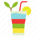cocktail, drink, glass, rainbow