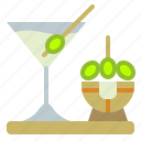 cocktail, drink, dry, martini, olive
