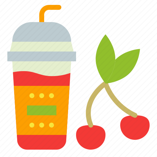 Cherry, cup, drink, smoothie, takeaway icon - Download on Iconfinder