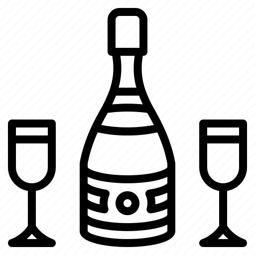 Bottle, champagne, drink, glass, wine icon - Download on Iconfinder