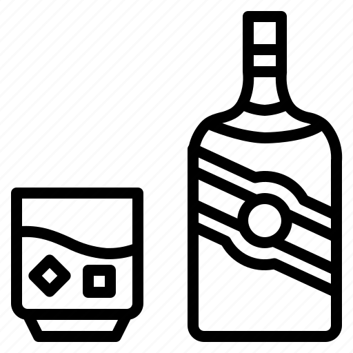 Bottle, drink, glass, ice, whisky icon - Download on Iconfinder