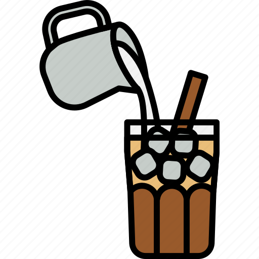 Milk, tea, drink, beverage, ice, pouring, glass icon - Download on Iconfinder