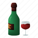 wine, bottle, glass, drink, beverage