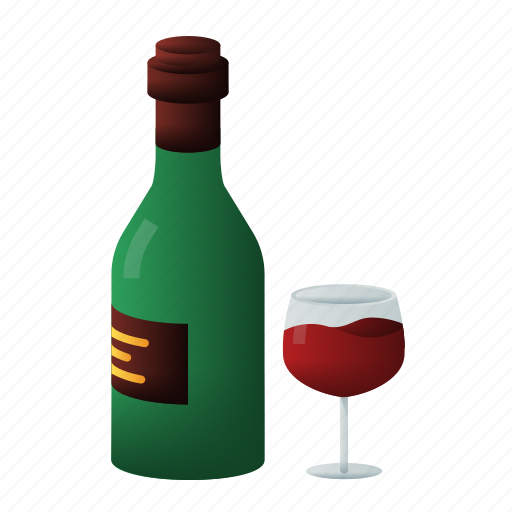 Wine, bottle, glass, drink, beverage icon - Download on Iconfinder