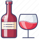 bottle, drink, glass, wine 