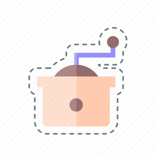 Sticker, line, cut, coffee, grinder icon - Download on Iconfinder