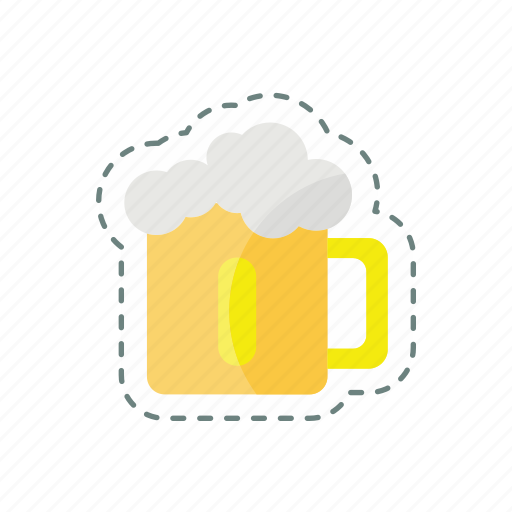 Sticker, line, cut, mug, of, beer icon - Download on Iconfinder