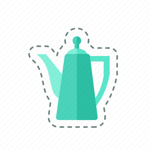 Sticker, line, cut, porcelain, teapot icon - Download on Iconfinder