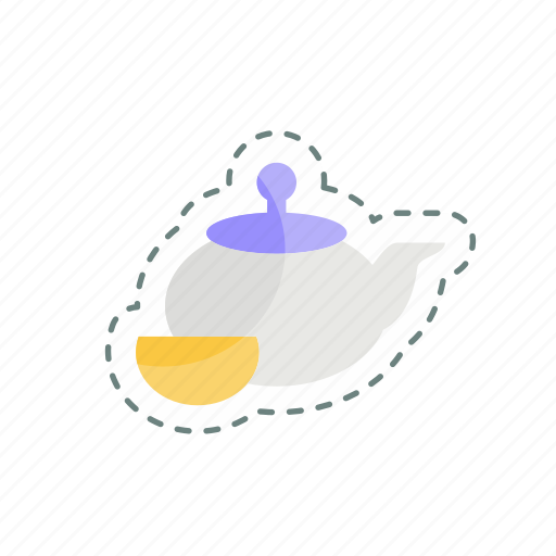 Sticker, line, cut, tea, ceremony icon - Download on Iconfinder