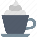 coffee with cream, utensil, cup, drink