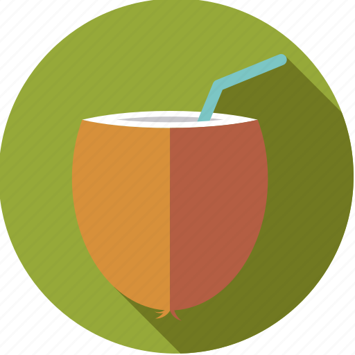 Beverage, coconut, drink, milk, straw, tropical icon - Download on Iconfinder