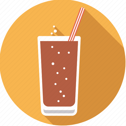 Beverage, cola, drink, glass, soft, sparkling, straw icon - Download on Iconfinder