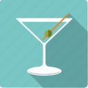 alcohol, beverage, cocktail, drink, dry martini, glass, olive