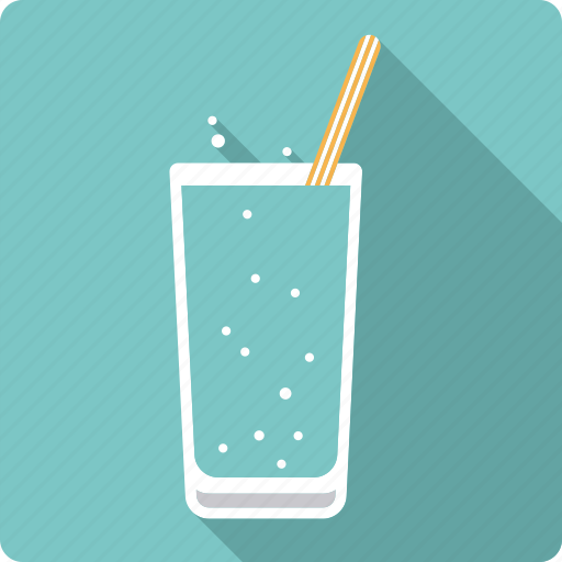 Beverage, drink, glass, soda, sparkling, straw, water icon - Download on Iconfinder