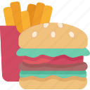 food, burger, fries, snack, delicious