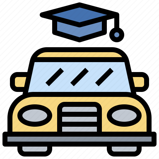 Car, driving, education, mortarboard, school, student icon - Download on Iconfinder