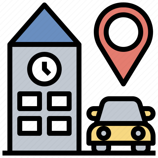 Car, driver, location, map, pin, shcool icon - Download on Iconfinder