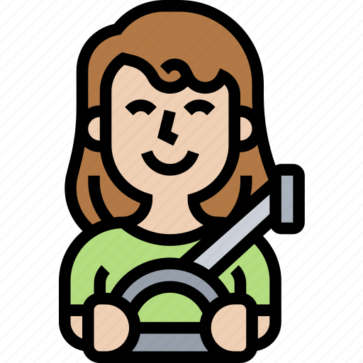 Safety, driver, seatbelt, precaution, woman icon - Download on Iconfinder
