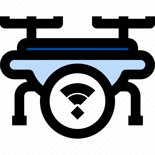 Wireless, drone, quadcopter, transportation, electronics, aircraft, wifi icon - Download on Iconfinder