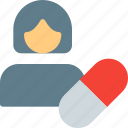 female, capsule, medical, drugs