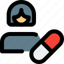 female, capsule, medical, drugs