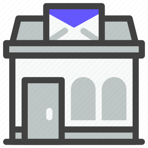 Delivery, shipping, logistics, package, post office, building, letter icon - Download on Iconfinder