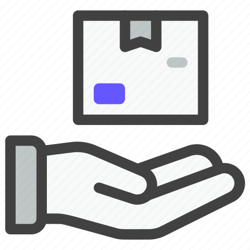 Delivery, shipping, logistics, package, received, hand, box icon - Download on Iconfinder