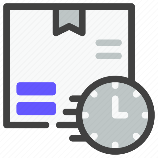 Delivery, shipping, logistics, package, time, clock, schedule icon - Download on Iconfinder
