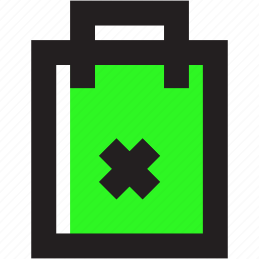 Asset, green, bag, cancel, shopping icon - Download on Iconfinder