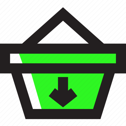 Asset, green, basket, down, shopping icon - Download on Iconfinder
