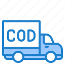 cod, delivery, package, shipping, truck 