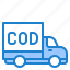cod, delivery, package, shipping, truck 