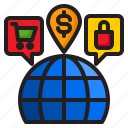 cart, ecommerce, global, money, shopping 