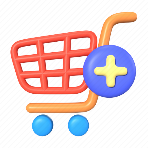 Shopping, online, store, cart, add, buy, button 3D illustration - Download on Iconfinder