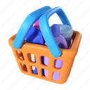 shopping, online, store, basket, container, full, food, product, e-commerce 