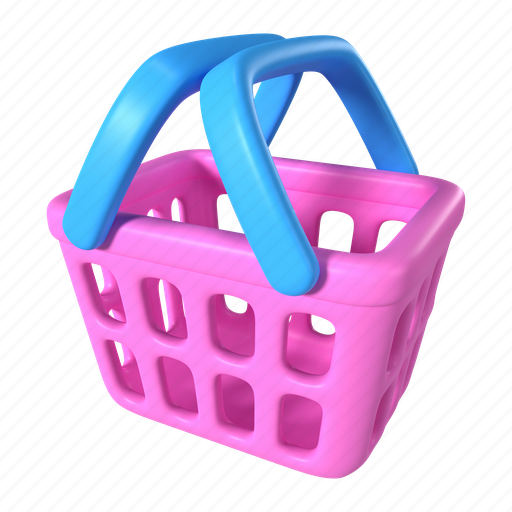 Shopping, online, store, supermarket, basket, retail, empty 3D illustration - Download on Iconfinder