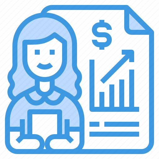 Profit, growth, ecommerce, stat, report, woman icon - Download on Iconfinder