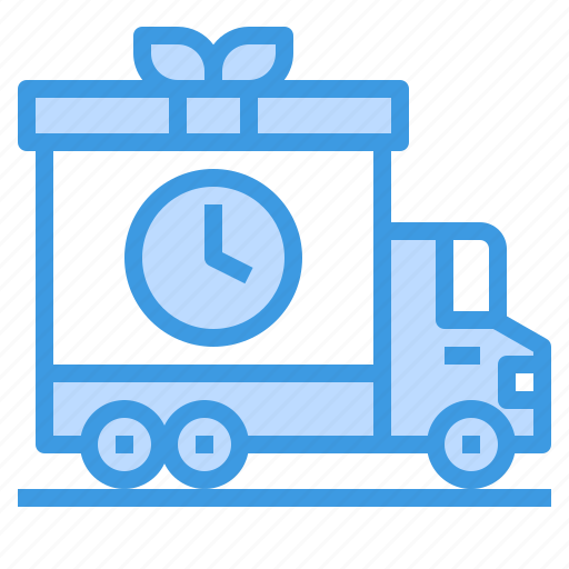 Truck, gift, box, delivery, transport, clock icon - Download on Iconfinder