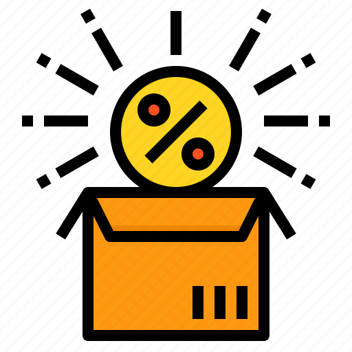 Discount, percentage, open, box, commerce icon - Download on Iconfinder