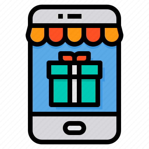 Gift, smartphone, present, online, box icon - Download on Iconfinder