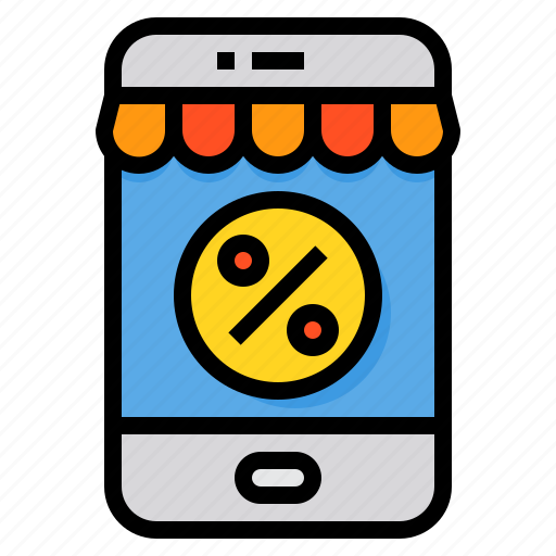 Smartphone, shop, discount, percentage, ecommerce icon - Download on Iconfinder