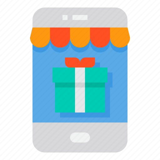 Gift, smartphone, present, online, box icon - Download on Iconfinder