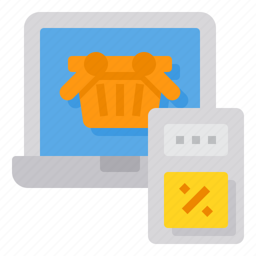 Laptop, ecommerce, shopping, basket, discount icon - Download on Iconfinder