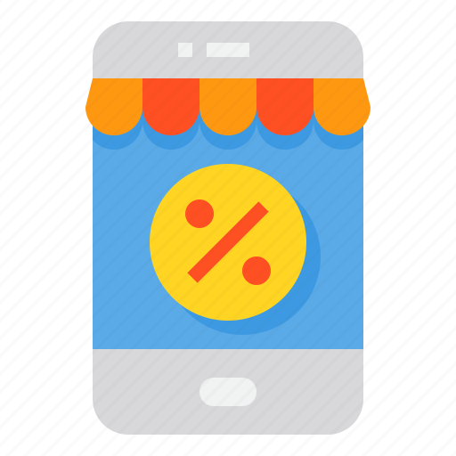 Smartphone, shop, discount, percentage, ecommerce icon - Download on Iconfinder