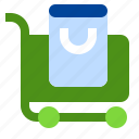shopping, cart, shop, market, trolley, full, store