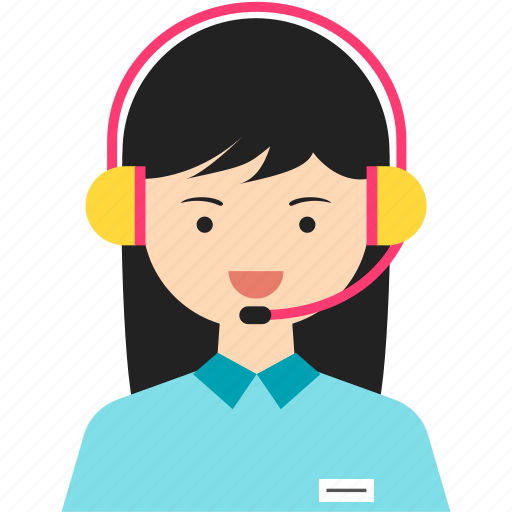 Customer service, girl, headphone, headset, person, woman, work icon - Download on Iconfinder