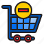 cart, shopping, online, ecommerce, delete 