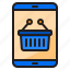 smartphone, online, ecommerce, basket, shopping 