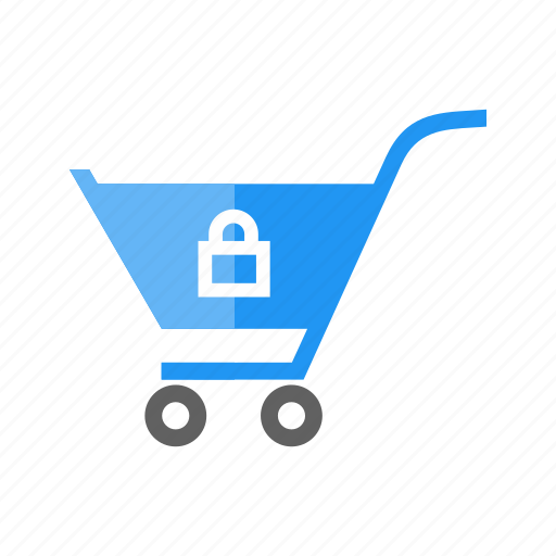 Basket, carrier, cart, ecommerce, locked cart, shopping, trolley icon - Download on Iconfinder