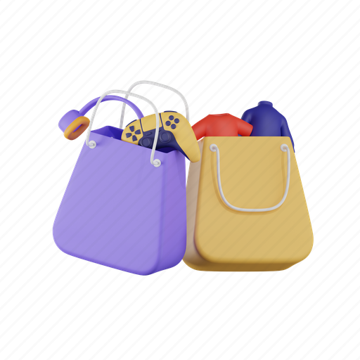 Shopping, ecommerce, bag, store, buy, sale, cart 3D illustration - Download on Iconfinder